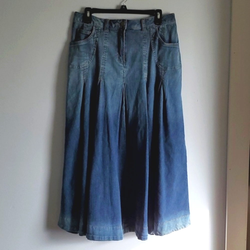 Soft Surroundings Denim Maxi Skirt